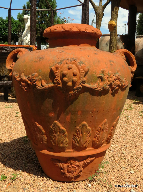 COPPIA DI ANFORE ORCIO IN TERRACOTTA PATINA ANTICA GRECIA ARREDO INTERNO  ESTERNO