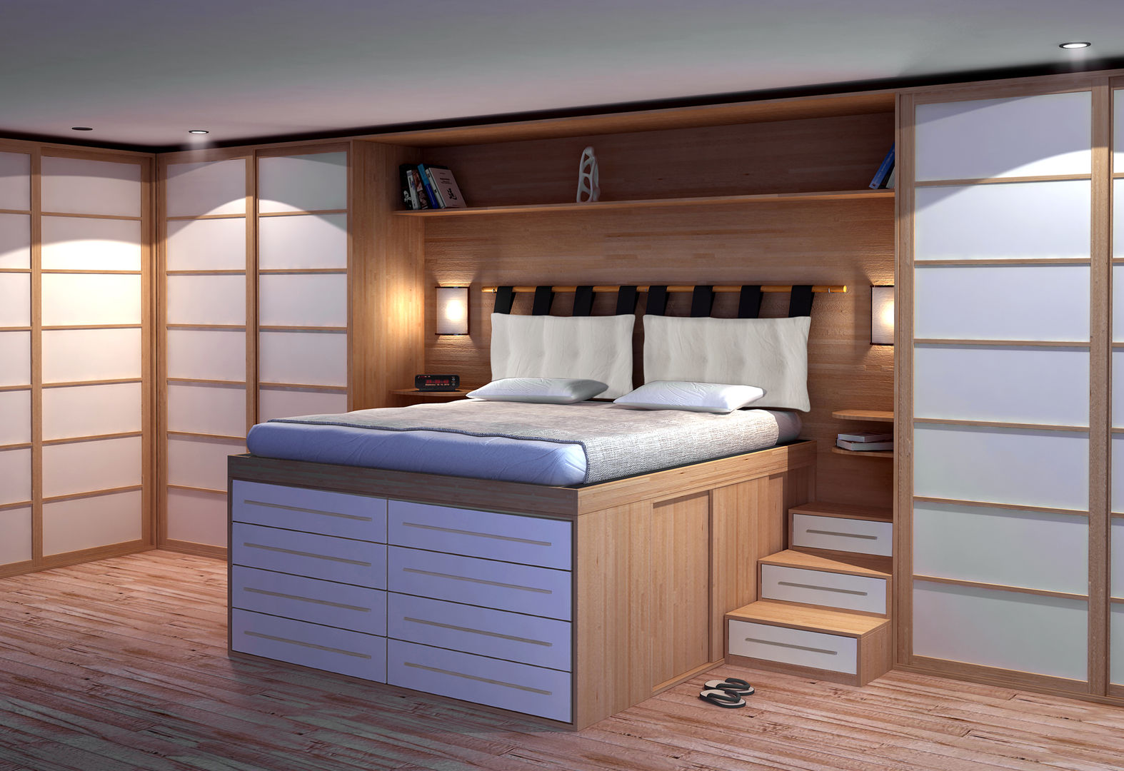 SpazioBed , cinius s.r.l. cinius s.r.l. Asian style bedroom Beds & headboards