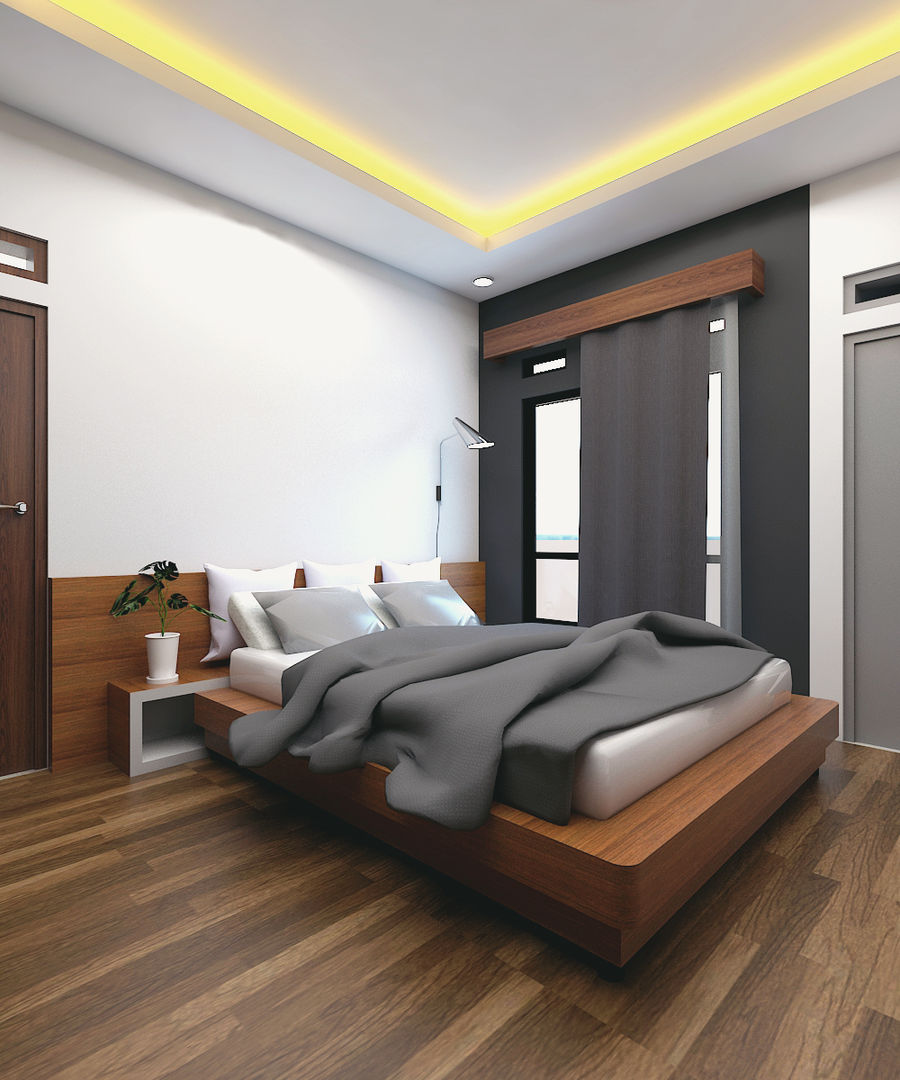 HUNIAN TROPIS DI RANAH MINAG, CASA.ID ARCHITECTS CASA.ID ARCHITECTS Minimalist bedroom Engineered Wood Transparent