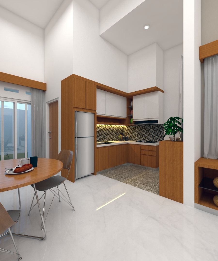 PERUMAHAN TROPIS PEKANBARU, CASA.ID ARCHITECTS CASA.ID ARCHITECTS Built-in kitchens پلائیووڈ