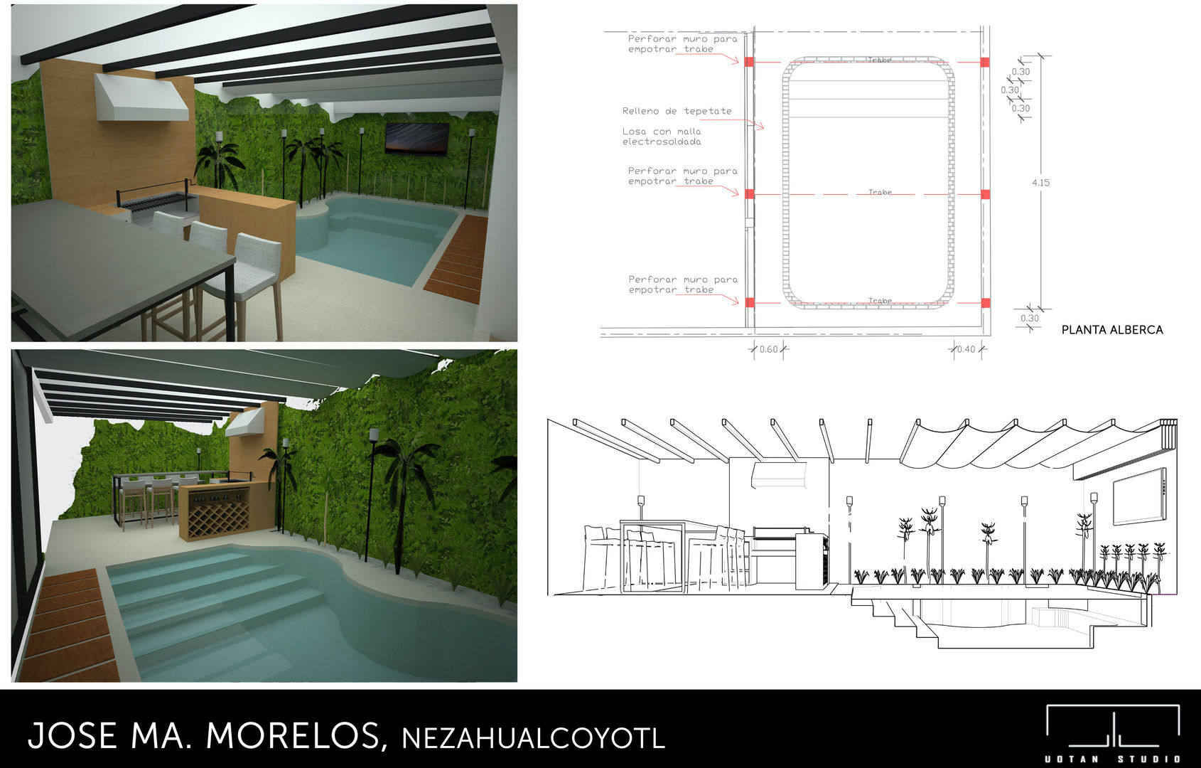 REMODELACION DE RESIDENCIA , GLIPHO arquitectura GLIPHO arquitectura Piscinas modernas Compósito de madeira e plástico