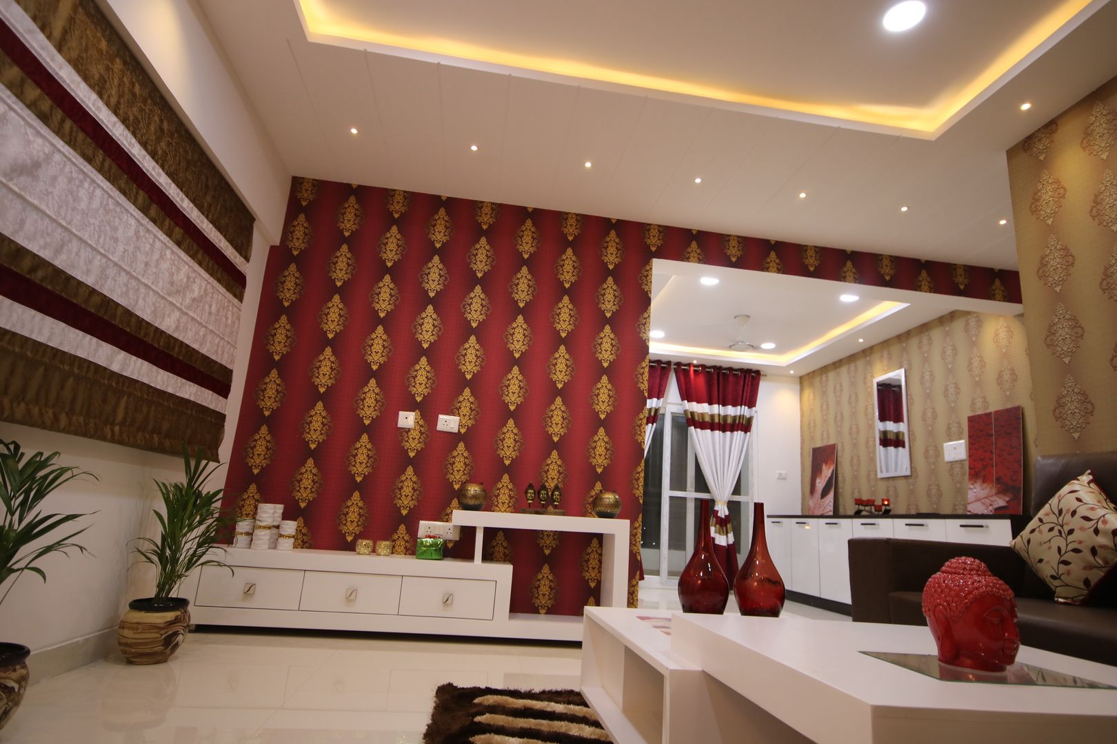 Begonia Homes | 2BHK | Semi Furnished Home, Enrich Interiors & Decors Enrich Interiors & Decors Azjatycki salon
