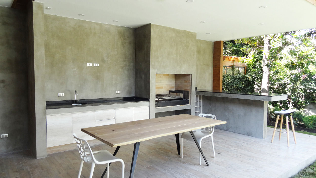 Quincho Lo Matta, 30m2, Vitacura, m2 estudio arquitectos - Santiago m2 estudio arquitectos - Santiago Minimalist dining room Concrete