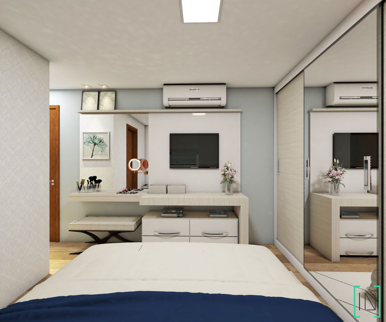 Apartamento de Casal, INOVE ARQUITETURA INOVE ARQUITETURA Dormitorios modernos