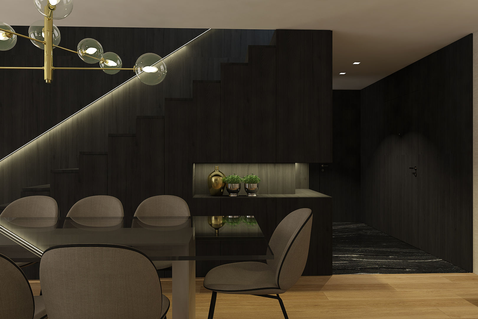 SS Duplex Apartment, 411 - Design e Arquitectura de Interiores 411 - Design e Arquitectura de Interiores غرفة السفرة