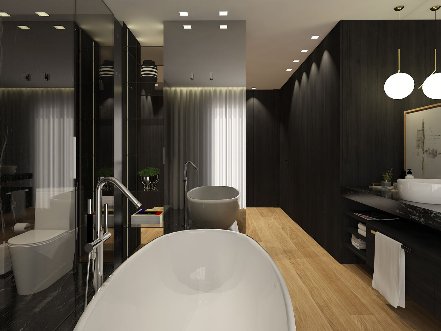 SS Duplex Apartment, 411 - Design e Arquitectura de Interiores 411 - Design e Arquitectura de Interiores Modern style bathrooms Bathtubs & showers