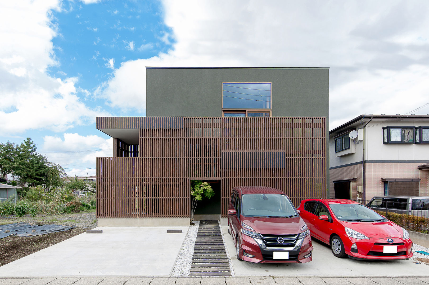 Central wellhole, 株式会社建築工房DADA 株式会社建築工房DADA บ้านไม้ ไม้ Wood effect