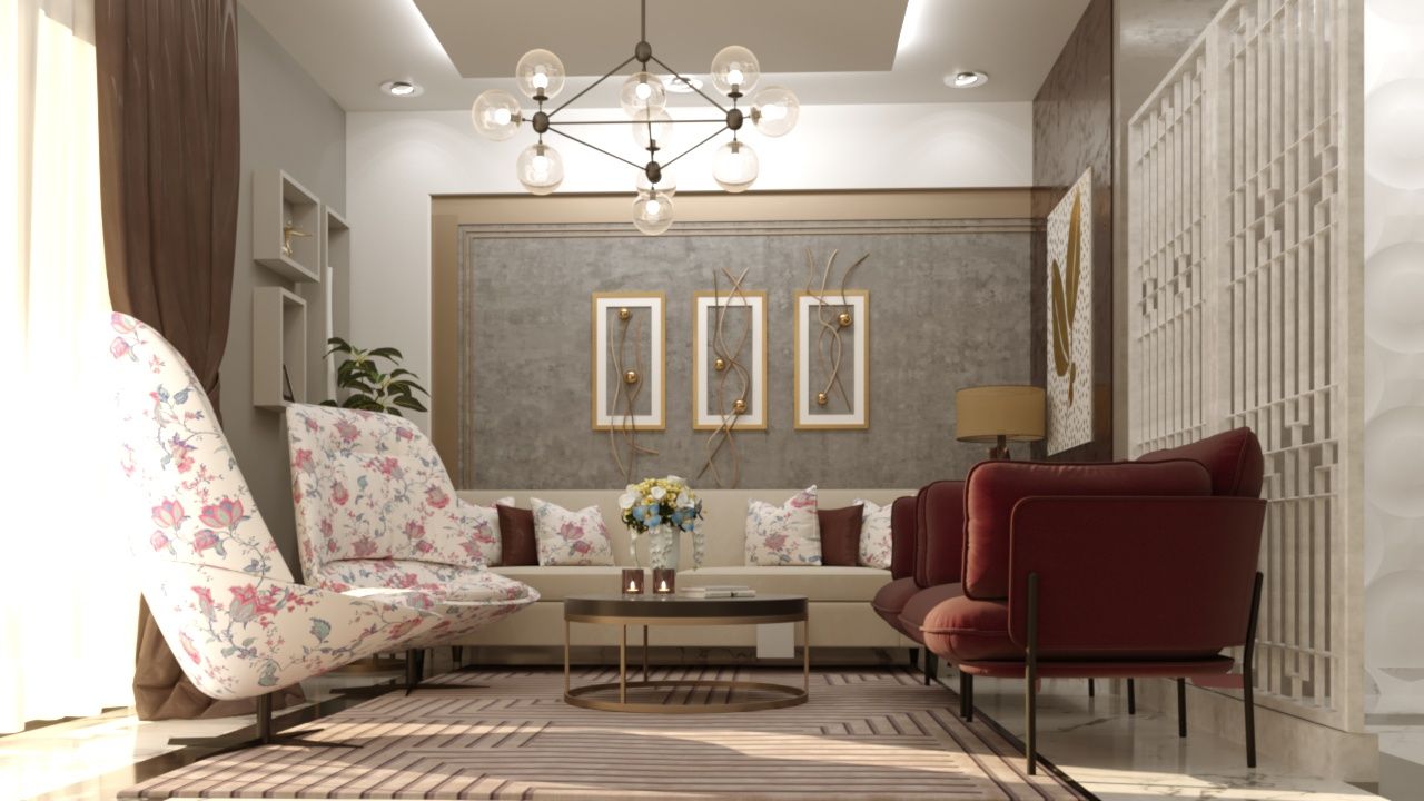 تصميم فراغ معيشة وطعام, AmiraNayelDesigns AmiraNayelDesigns Living room