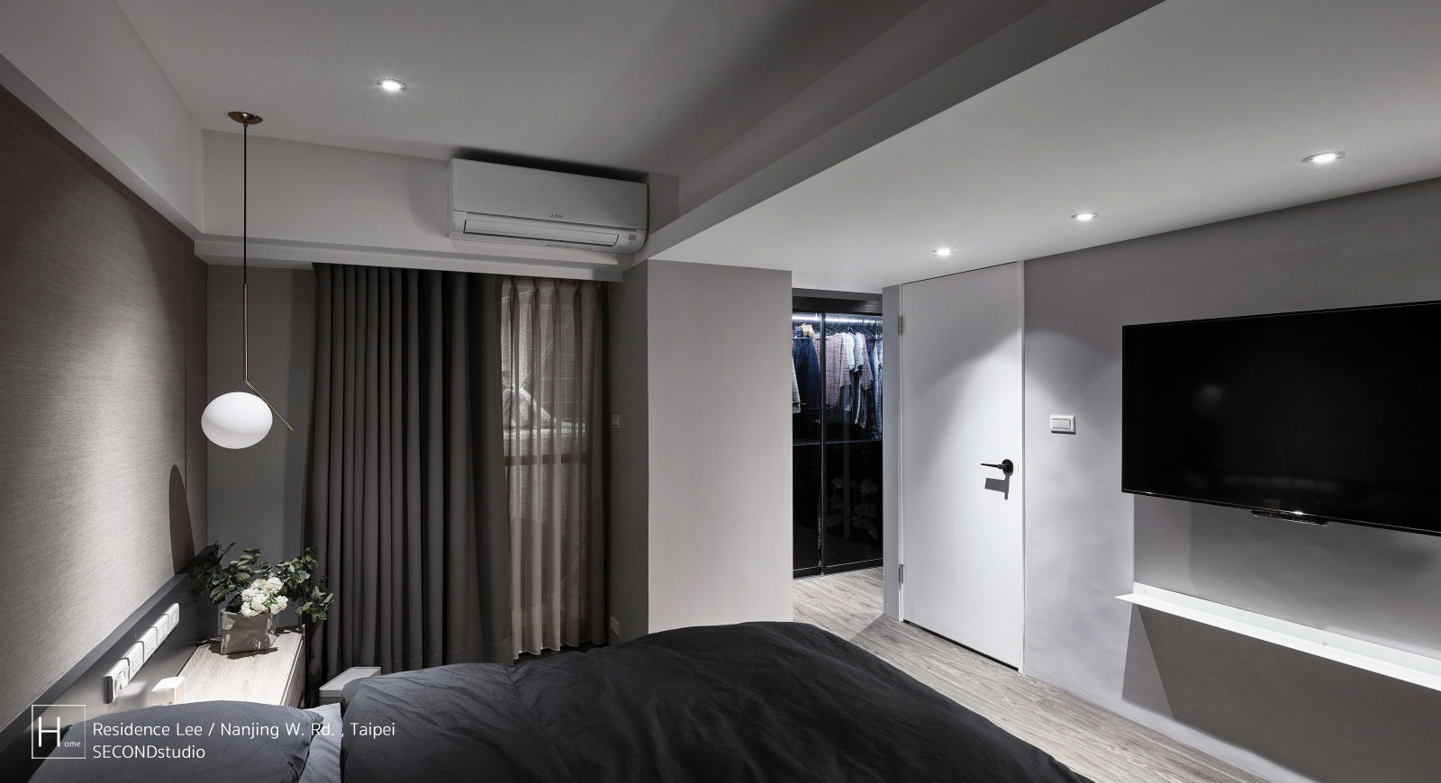 暗色調並帶有沈穩寧靜氛圍的住家設計, SECONDstudio SECONDstudio Bedroom