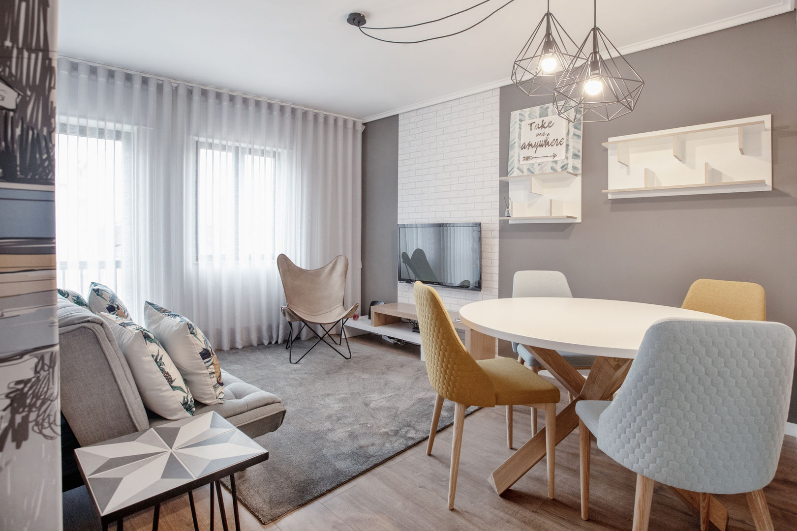 Canal Apartments – Alojamento local – Aveiro, EMME Atelier de Interiores EMME Atelier de Interiores ห้องนั่งเล่น เก้าอี้และเก้าอี้สูง