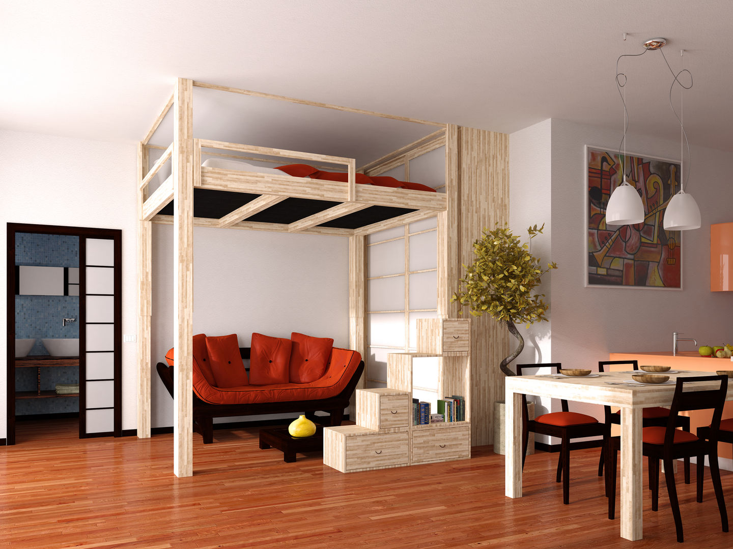 Il Letto a Soppalco Rising : Soppalco regolabile, cinius s.r.l. cinius s.r.l. Minimalist bedroom