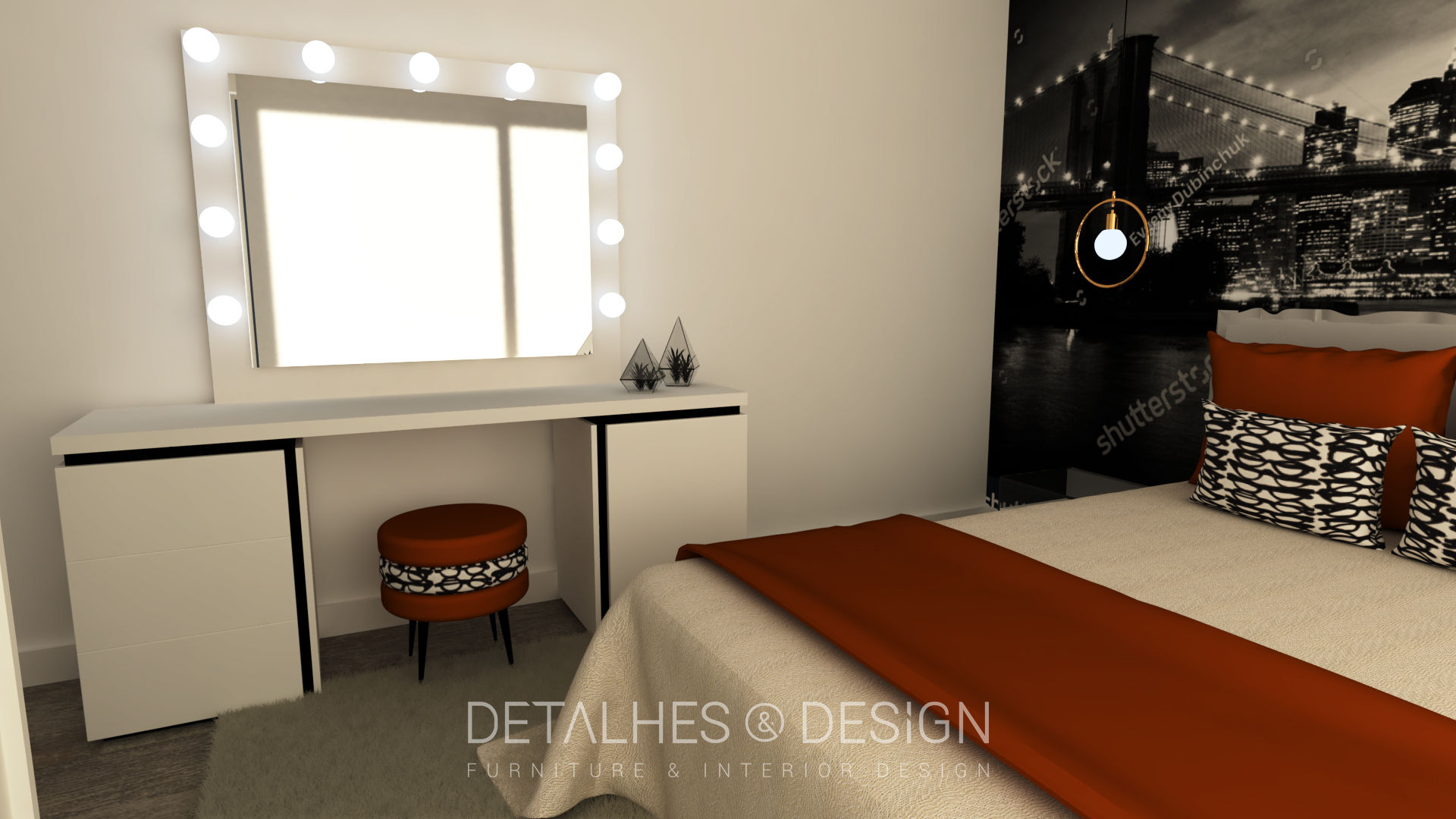 Projeto Design de Interiores- Quarto Jovem, Detalhes & Design Detalhes & Design