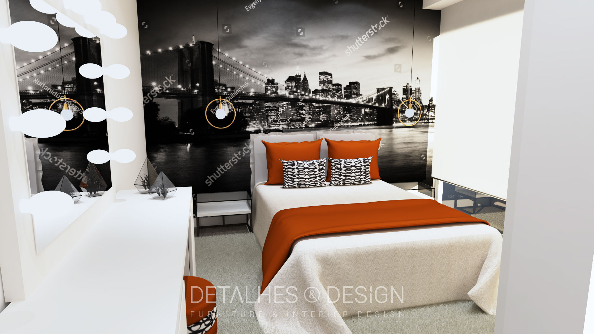 Projeto Design de Interiores- Quarto Jovem, Detalhes & Design Detalhes & Design