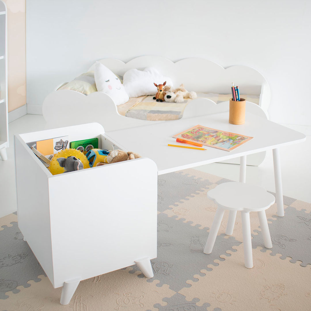 Juego de escritorio y silla para niños pequeños, mesa Montessori con  estantería, mesa de juego de mesa para niños, escritorio con cajón, muebles  minimalistas, -  España