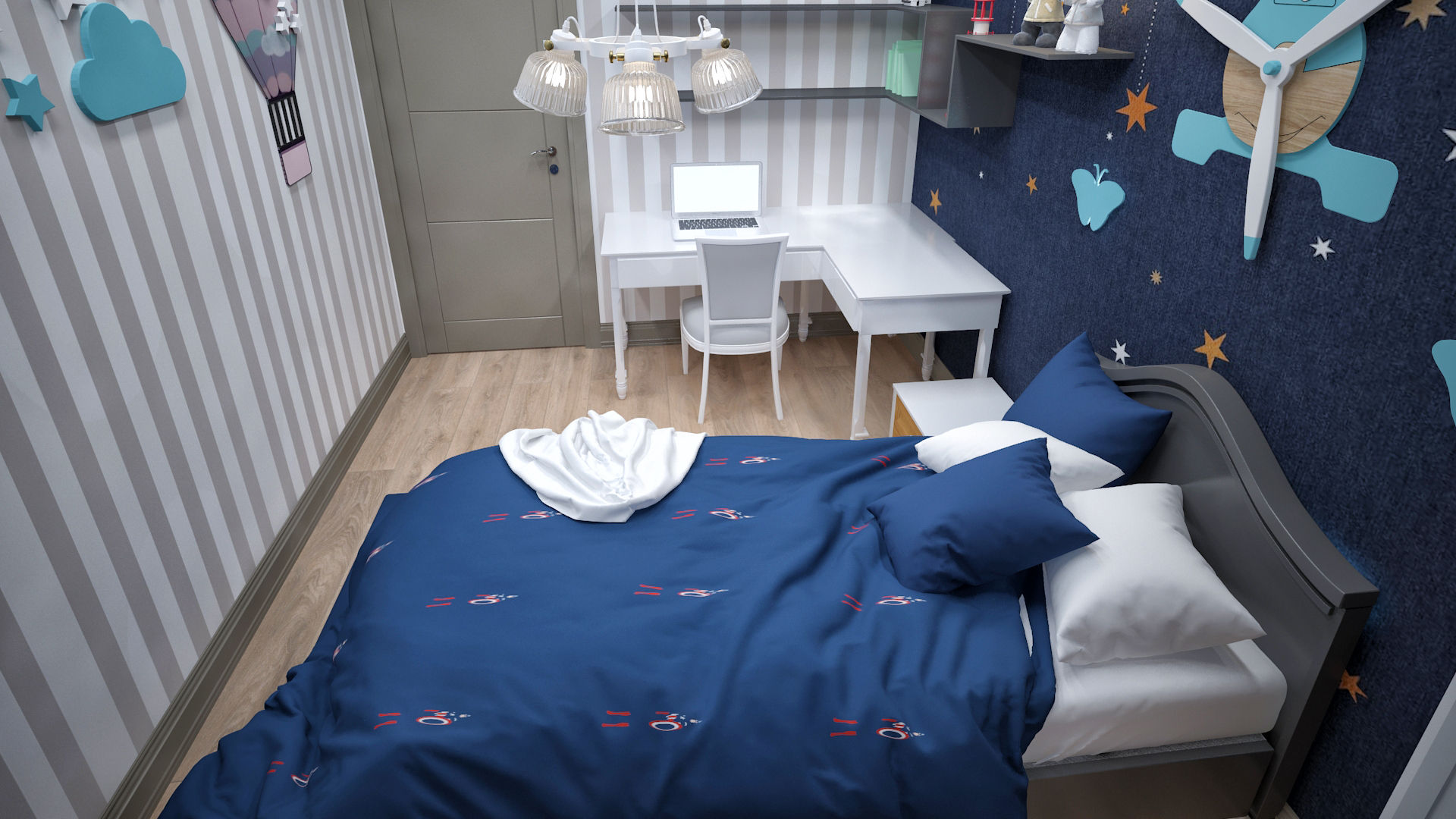 homify Quarto infantil eclético Escrivaninha e cadeiras