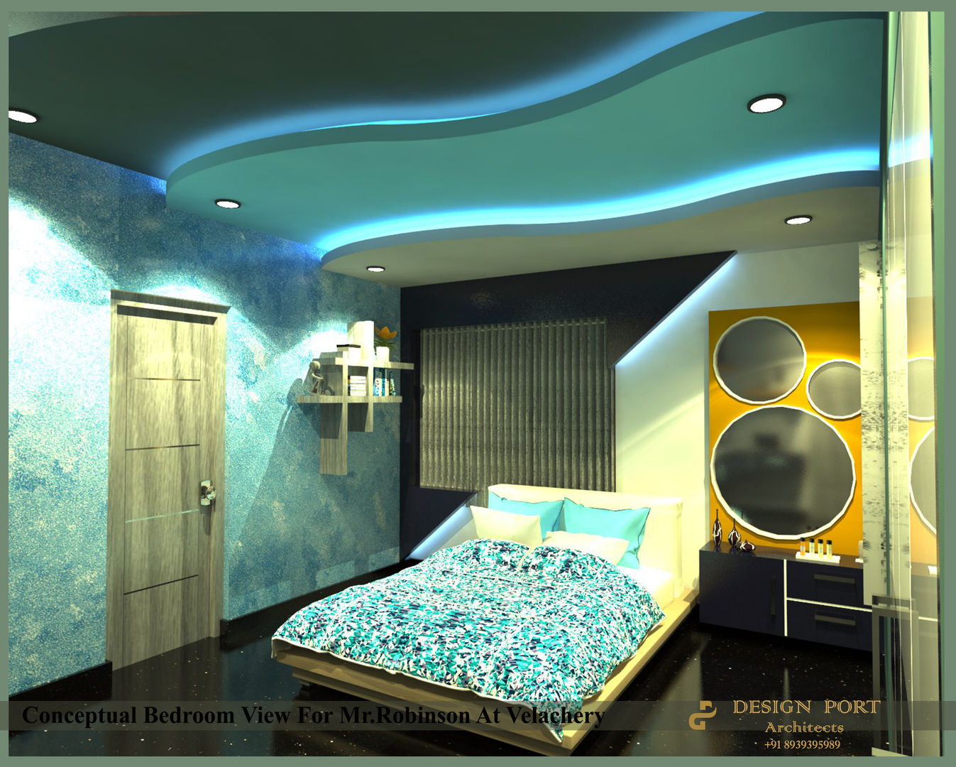 Mr. Robinson Residence At Velacheri, Chennai., Design port Design port Camera da letto moderna Legno Effetto legno
