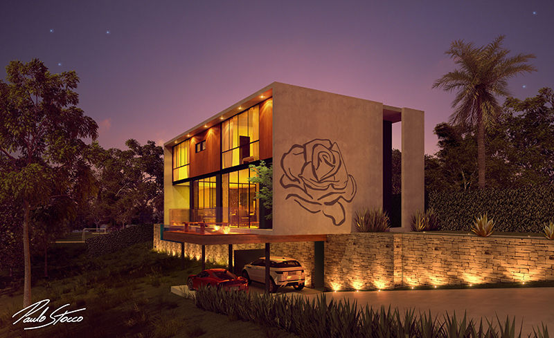 Casa Arte, Paulo Stocco Arquiteto Paulo Stocco Arquiteto Rumah pedesaan Beton