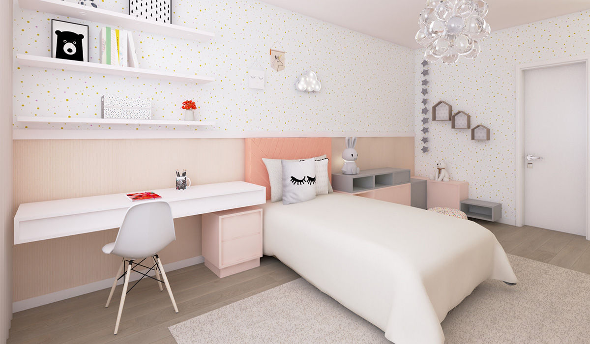 Projeto 3D - Moradia Luanda, Ana Andrade - Design de Interiores Ana Andrade - Design de Interiores Nursery/kid’s room