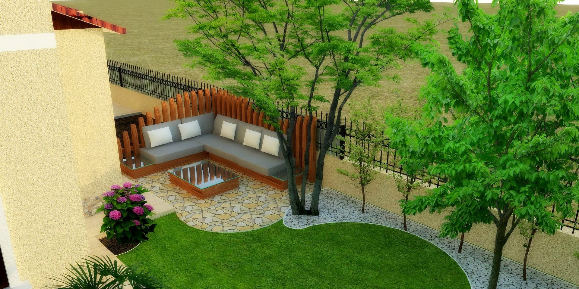 Peyzaj Projesi - Çanakkale/Güzelyalı, Mimari 3D Render Mimari 3D Render Modern Bahçe