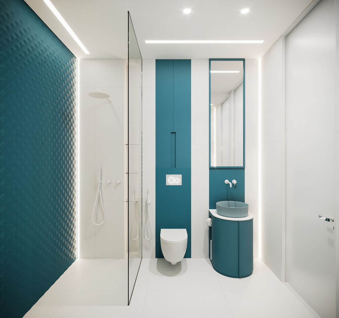 АПАРТАМЕНТЫ SKY, Suiten7 Suiten7 Minimalist style bathroom Tiles