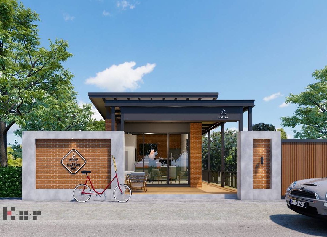 งานออกแบบร้านกาแฟจ.ลำปาง เจ้าของ : คุณปาน , K.O.R. Design&Architecture K.O.R. Design&Architecture Small houses Reinforced concrete