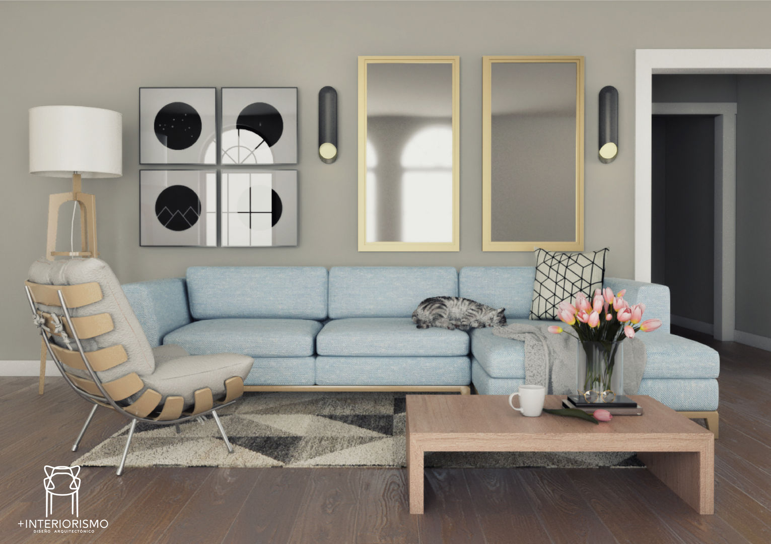 ¡Un espacio tranquilo para pasar tus días! , Más Interorismo Más Interorismo Modern Living Room