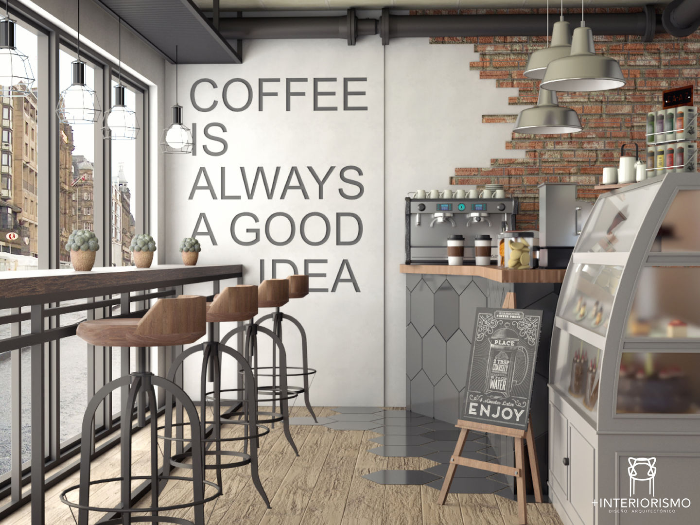 Coffee is always a good idea!, Más Interorismo Más Interorismo インダストリアルデザインの キッチン