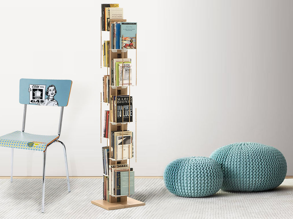 Una Libreria Verticale Componibile per l'Interior Moderno