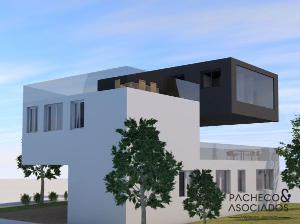 Diseño de una villa en Torrevieja por Pacheco&Asociados, Pacheco & Asociados Pacheco & Asociados منزل عائلي صغير أسمنت