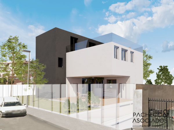 Diseño de una villa en Torrevieja por Pacheco&Asociados, Pacheco & Asociados Pacheco & Asociados Maison individuelle Béton