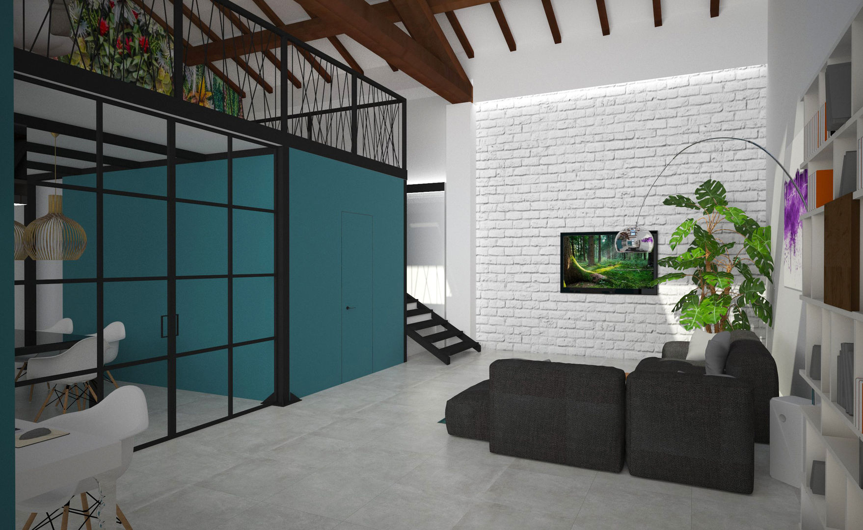 Loft Zarini, B+P architetti B+P architetti Modern living room
