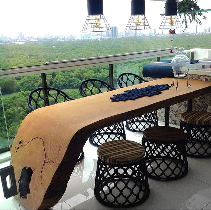 Mesa de Jantar em Madeira Maciça Orgânica (Curva), ArboREAL Móveis de Madeira ArboREAL Móveis de Madeira Salle à manger moderne Bois massif Multicolore Tables