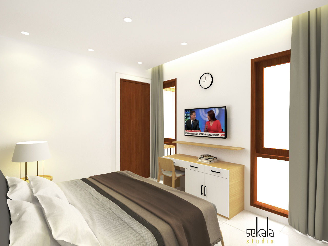 Desain kamar tidur (Bedroom Design) SEKALA Studio Kamar Tidur Modern Batu Bata