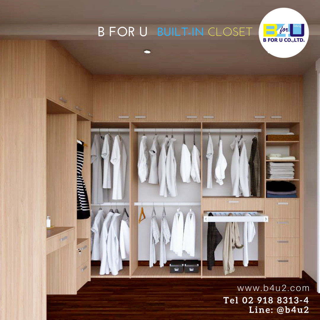 ตู้เสื้อผ้า Walk-In Closet 1, ฺฺB For U Built-In Closet ฺฺB For U Built-In Closet Ruang Ganti Modern Wardrobes & drawers