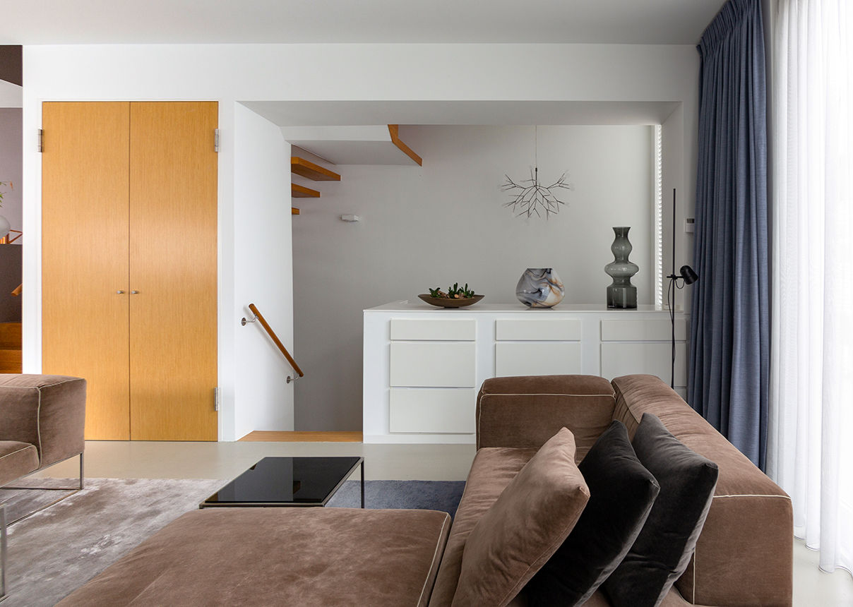 Interieurplan woonhuis Nieuw Leiden, Regina Dijkstra Design Regina Dijkstra Design ห้องนั่งเล่น