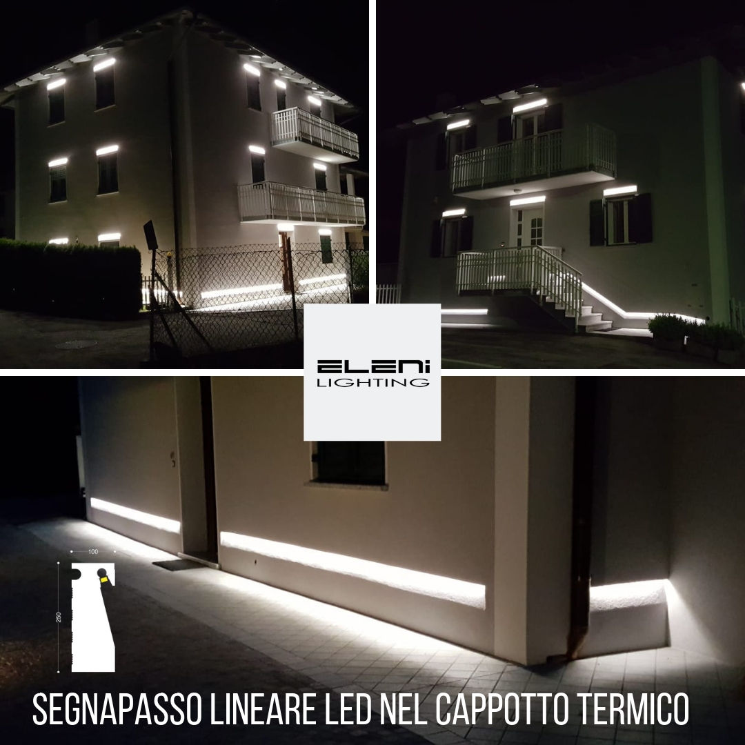 Segnapasso lineare led integrato nel cappotto termico - EL2101 Eleni Lighting, Eleni Lighting Eleni Lighting 빌라