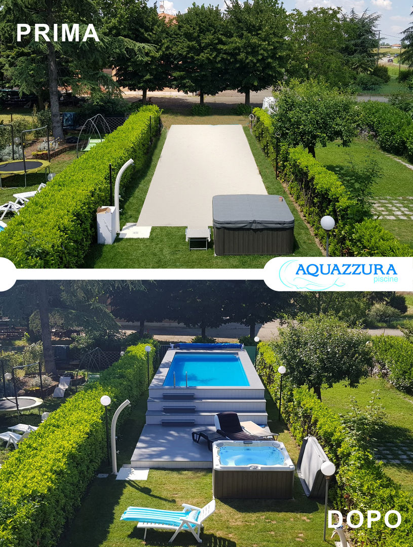 La piscina fuori terra rivestita in legno o wpc arreda il tuo giardino ed è un divertimento estivo per tutta la famiglia ., Aquazzura Piscine Aquazzura Piscine 정원 수영장