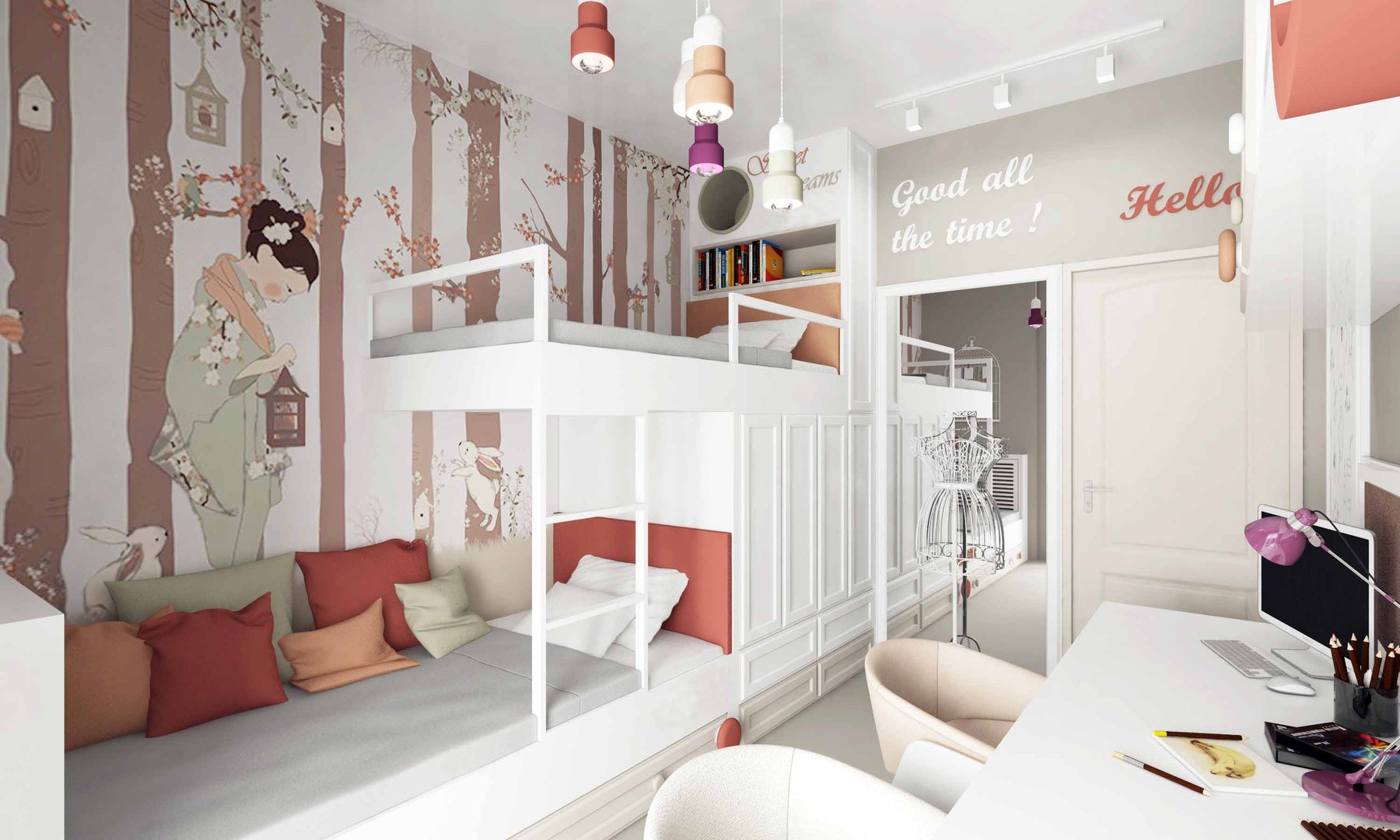 Sumer Kids Room, Pebbledesign / Çakıltașları Mimarlık Tasarım Pebbledesign / Çakıltașları Mimarlık Tasarım 여아 침실