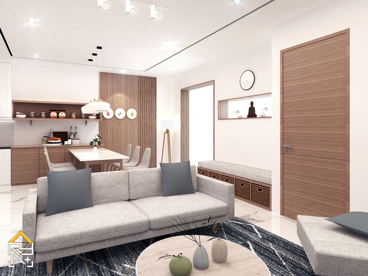 Minimalist Scandinavian Interior @Lippo Karawaci, Tangerang, JRY Atelier JRY Atelier Living room Wood Wood effect