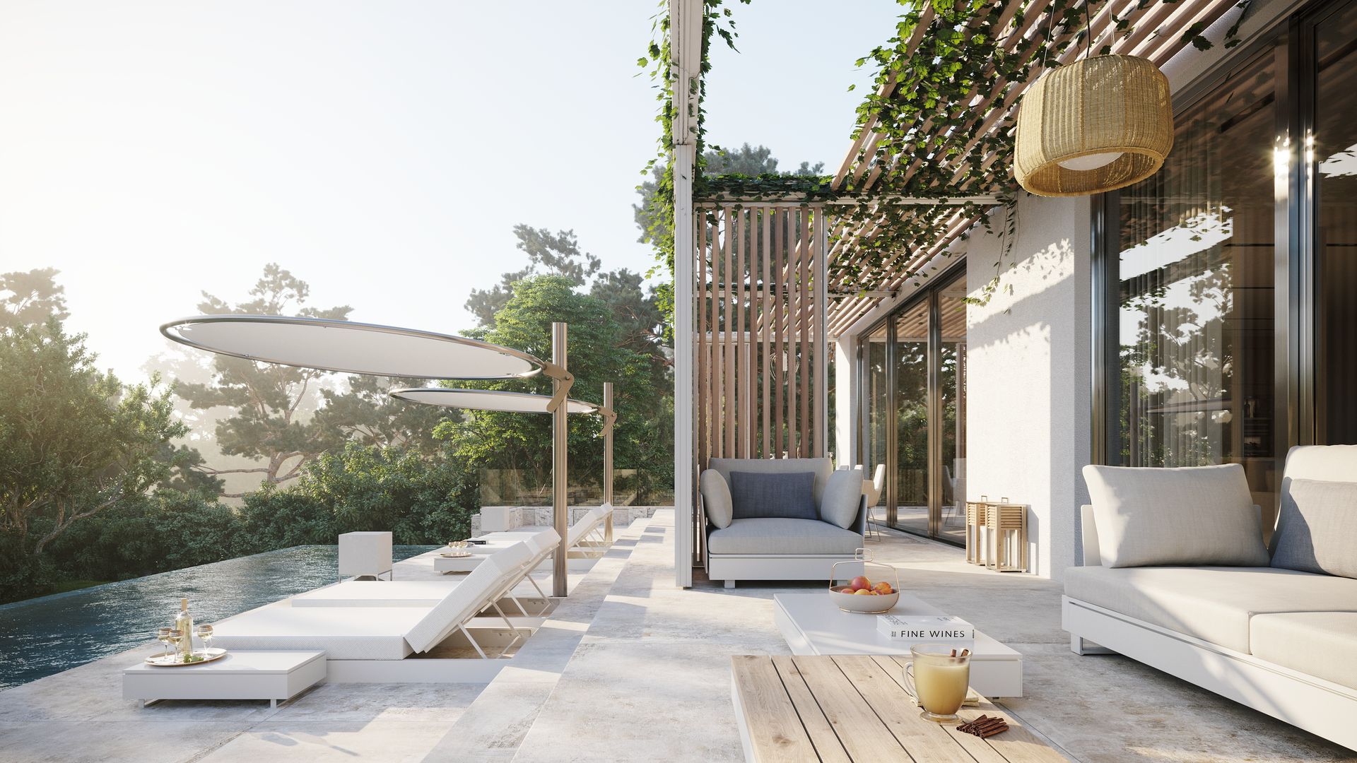 Cap Martinet - Villa en Ibiza, TABARQ TABARQ 地中海デザインの テラス