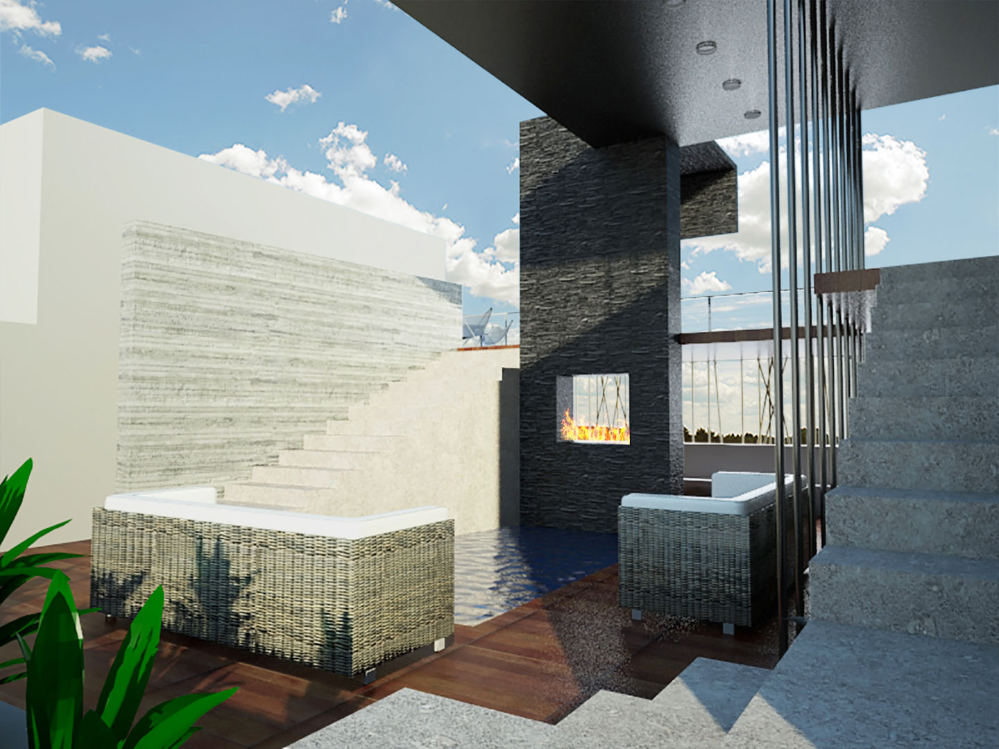 DISEÑO DE INTERIORES - ROOF GARDEN -, Prototype studio Prototype studio Modern balcony, veranda & terrace