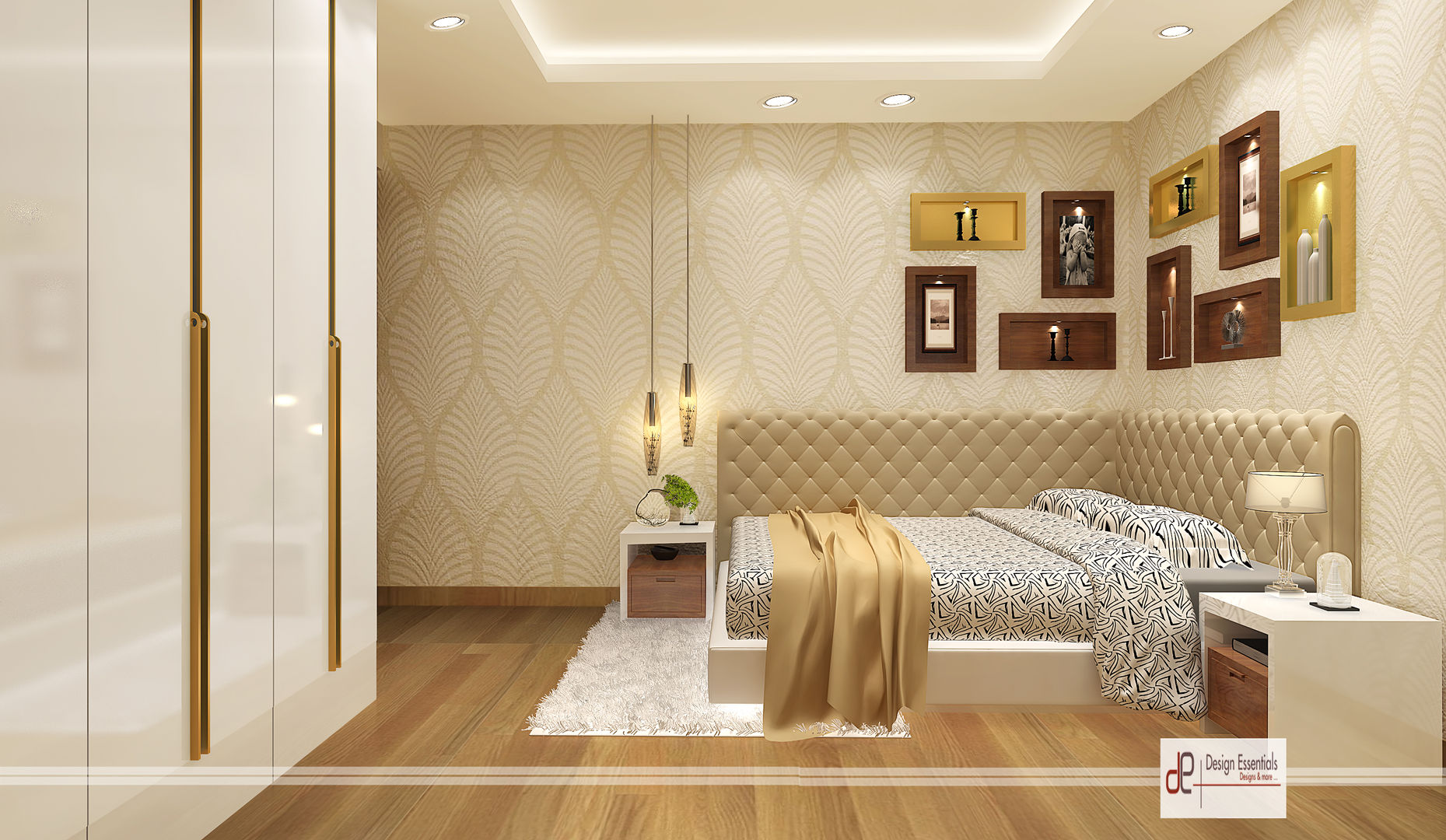 DDA flat at Rohini, Design Essentials Design Essentials Спальня в стиле модерн