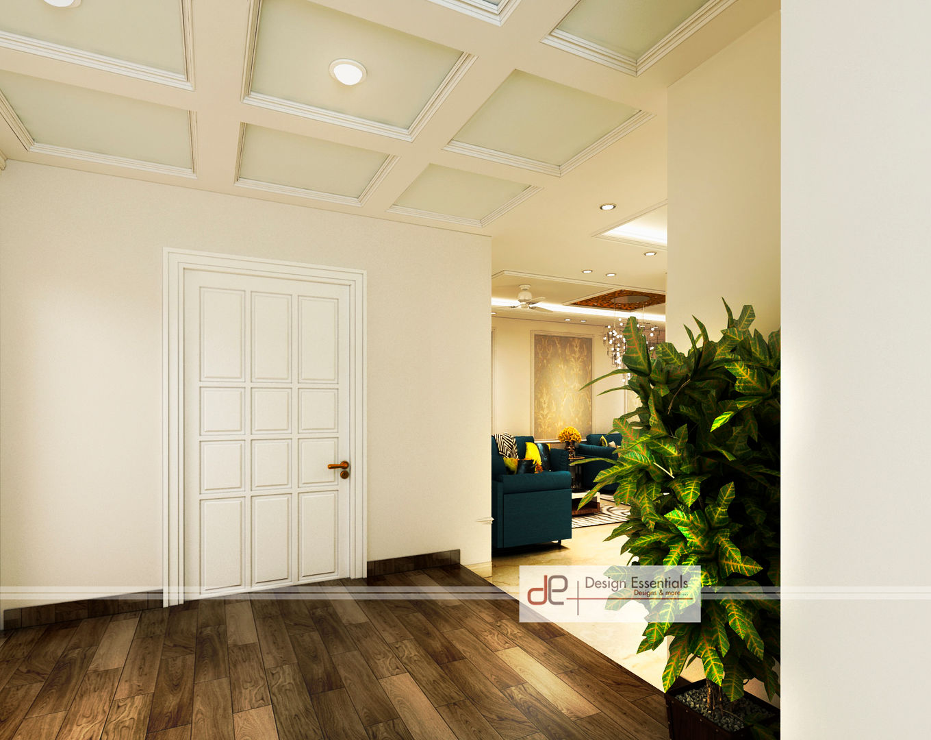 Entrance foyer view-1 Design Essentials Colonial style doors