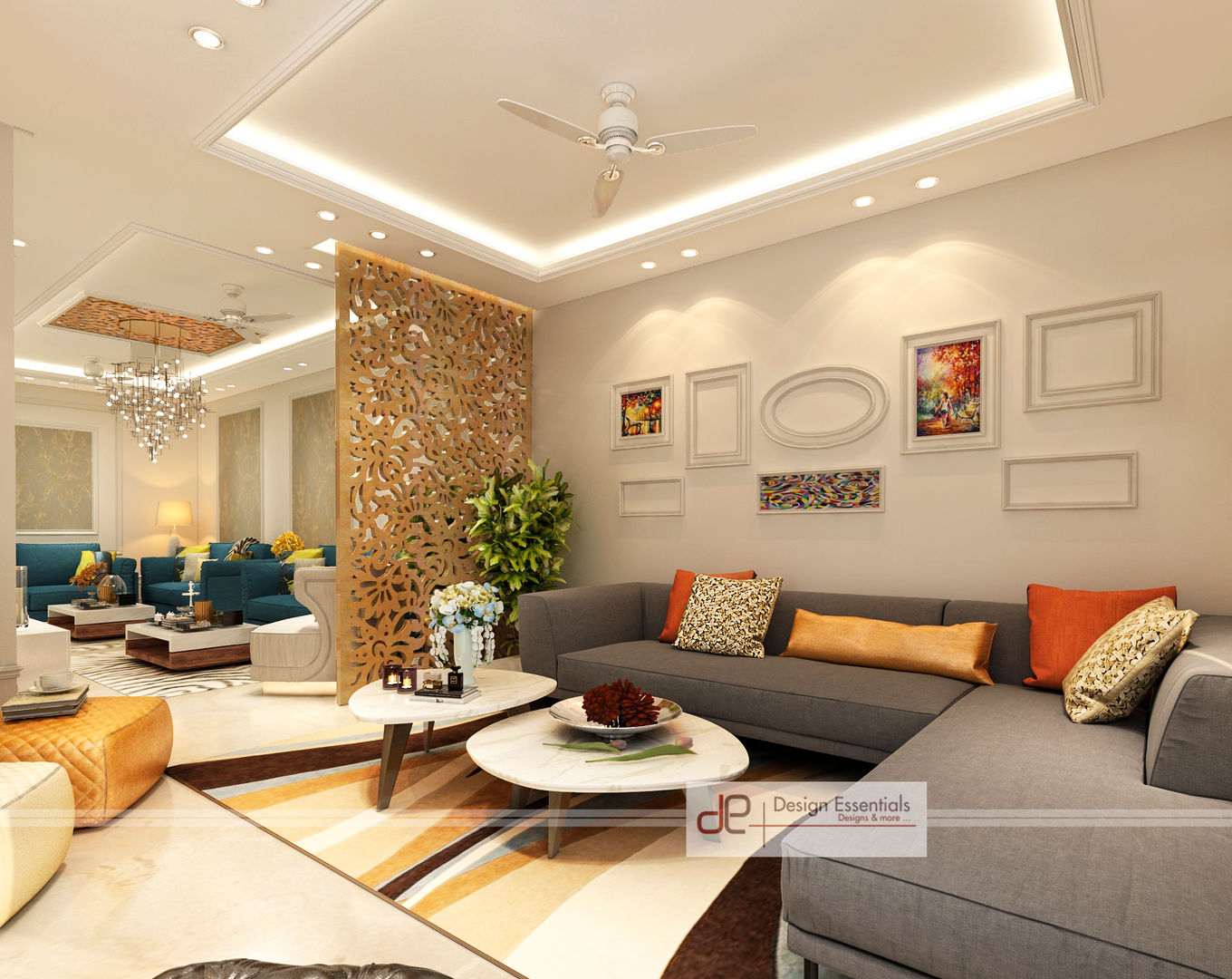 DDA flat at Rohini, Design Essentials Design Essentials Koloniale Wohnzimmer