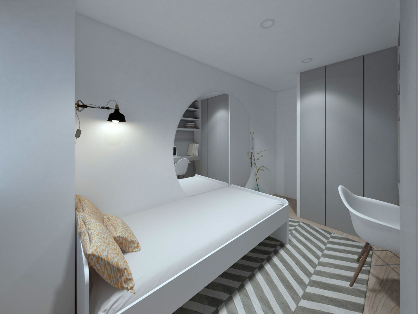 Apartamento, Antas - Porto, MIA arquitetos MIA arquitetos Küçük Yatak Odası Orta Yoğunlukta Lifli Levha