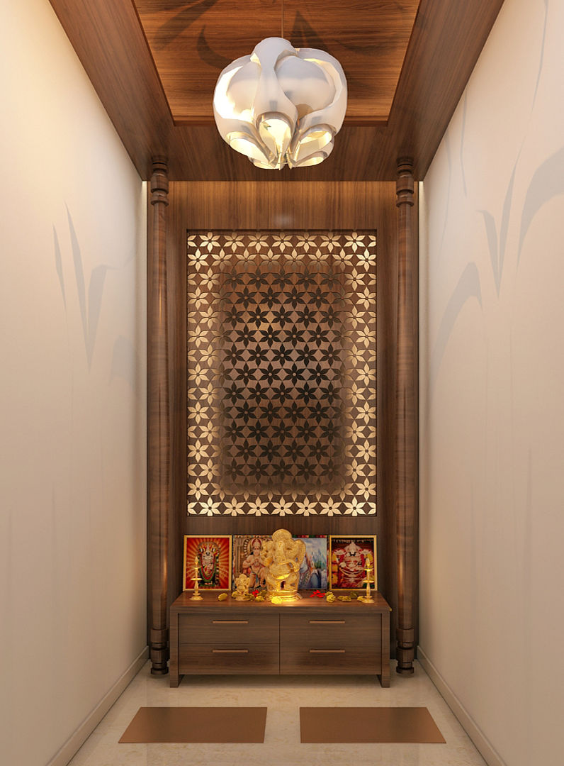 Pooja Room Inside Element Modern living room