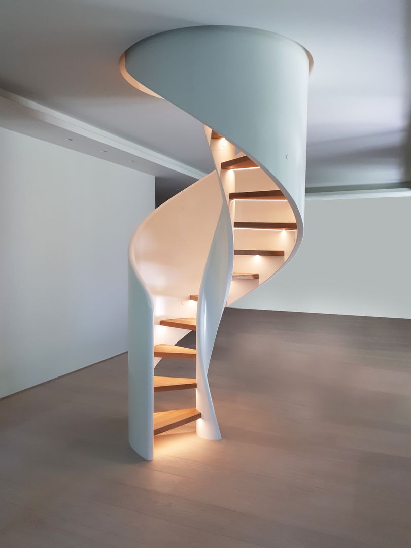 Tornado Spiral LED, Siller Treppen/Stairs/Scale Siller Treppen/Stairs/Scale درج خشب Wood effect