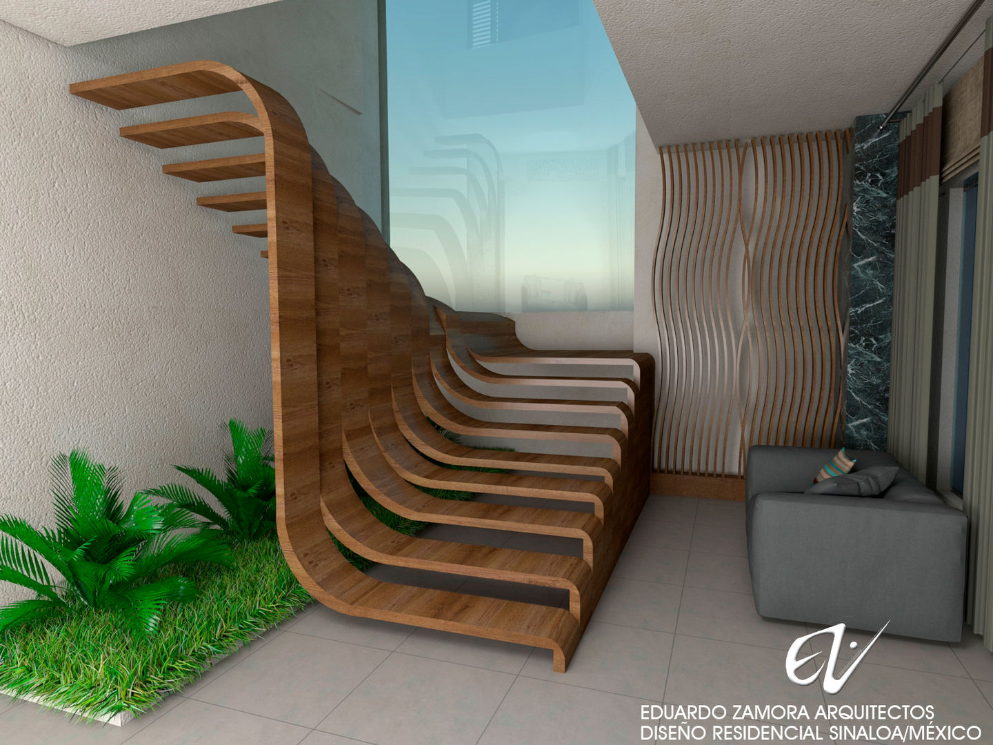 Fachada Resiencia, Eduardo Zamora arquitectos Eduardo Zamora arquitectos Stairs Wood Wood effect