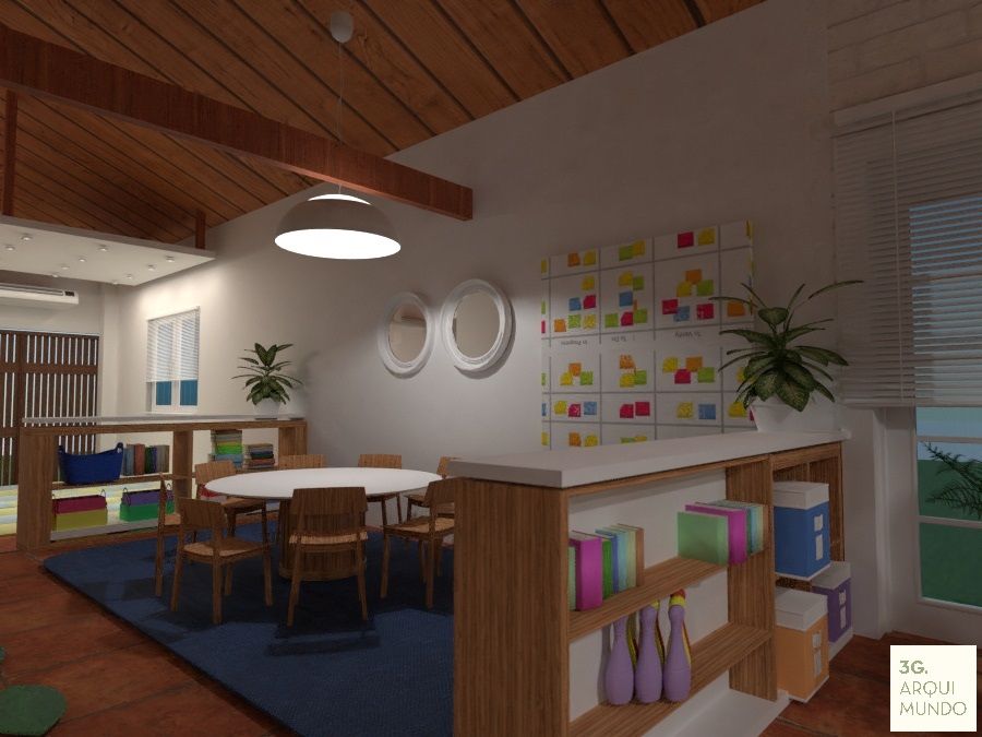 Diseño de Espacio de Educación Libre en Marcos Paz - Quinto Elemento por 3G Arquimundo, Arquimundo 3g - Diseño de Interiores - Ciudad de Buenos Aires Arquimundo 3g - Diseño de Interiores - Ciudad de Buenos Aires Powierzchnie handlowe Szkoły