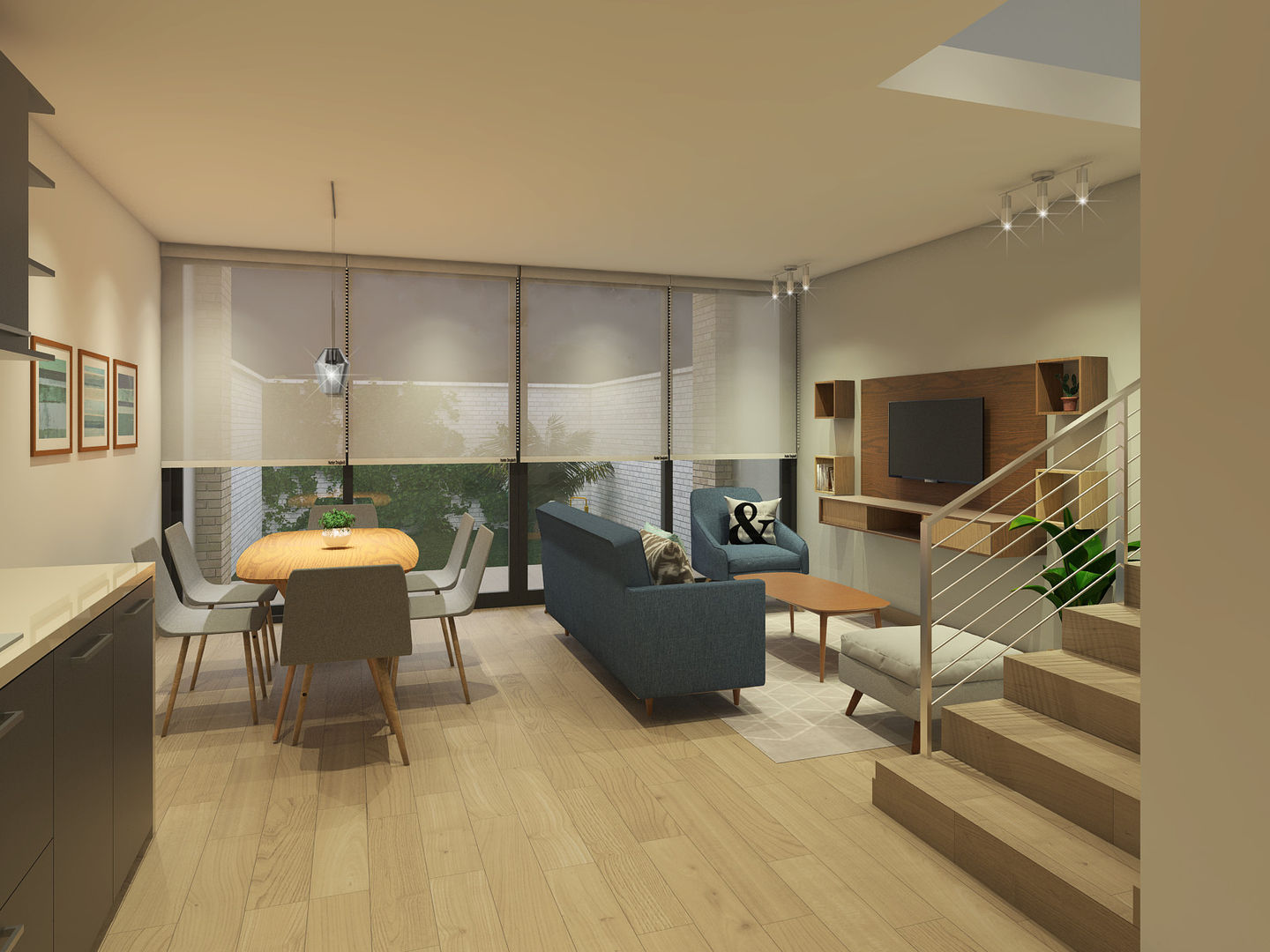 Diseño Interior Casa La Reina, MM Design MM Design Scandinavian style living room
